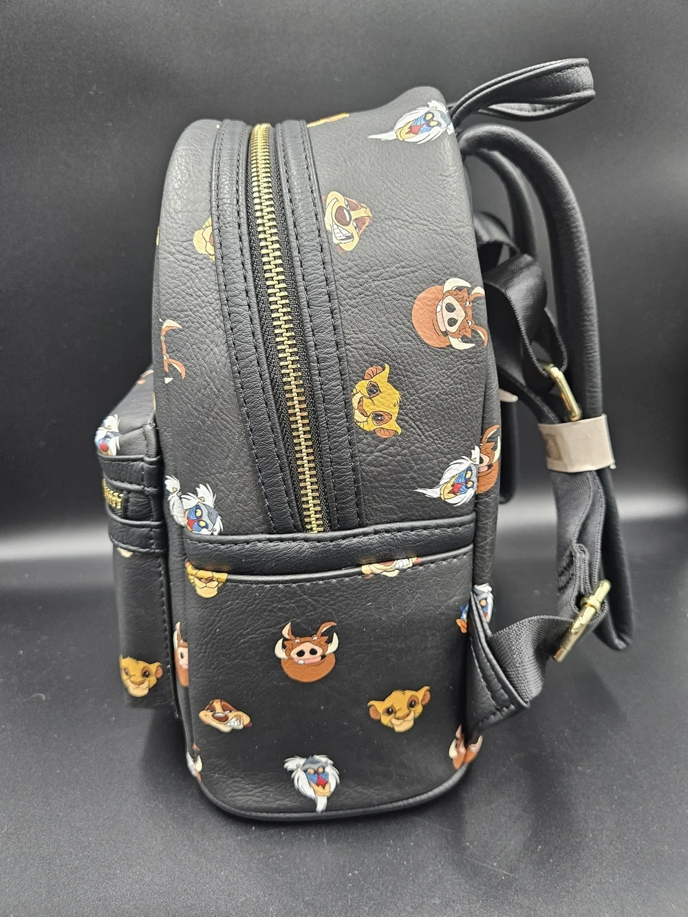 Disney Loungefly Lion King Mini Backpack Simba Timon Pumbaa NWT Black